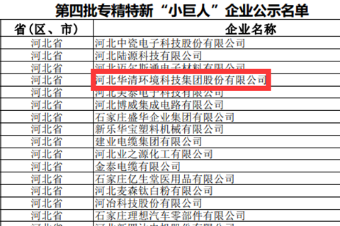 河北省第四批專精特新“小巨人”企業公示